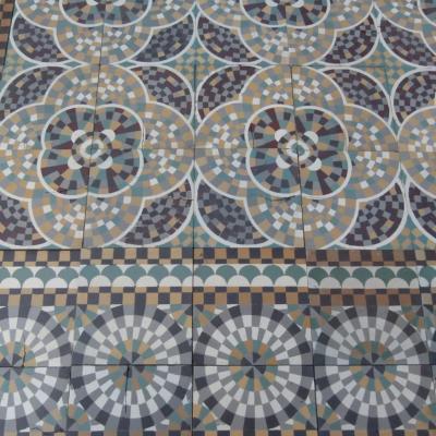 9.4m2 mosaic themed Belgian ceramic floor pre-1912