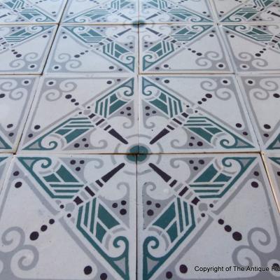 A 17.4m2 early art deco Rebaix ceramic floor c.1918-1920 