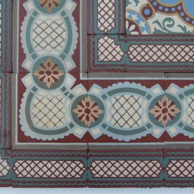 10m2+ / 108 sq ft antique ceramic encaustic with triple border tiles