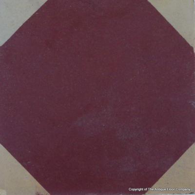 2m2 period French Perrusson floor of large 17cm square ceramic tiles