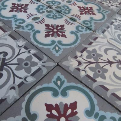 A small, 5m2, three motif antique French ceramic