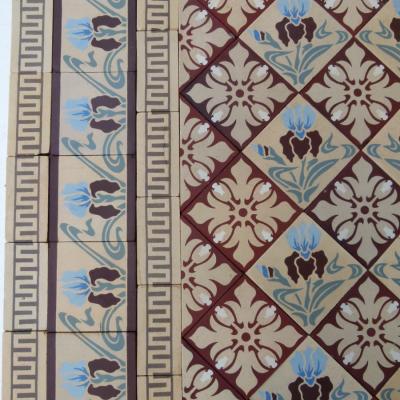 3 field tile, 10.75m2, antique Paray le Monial ceramic – 1903