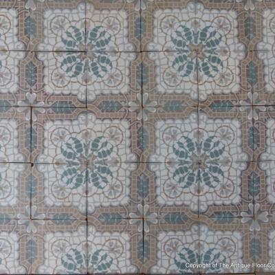 A c.10m2 / 105 sq ft. antique Belgian Morialme ceramic 