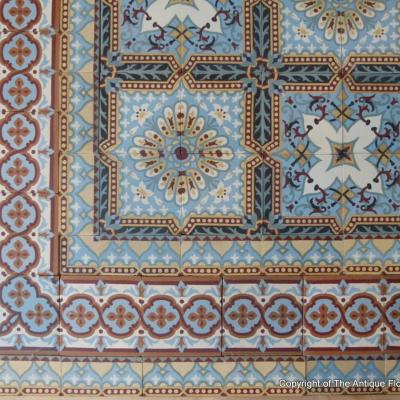 A 13.5m2/145 sq ft. antique French ceramic using two field tiles