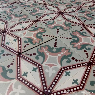 20m2+ / 215 sq ft antique art nouveau ceramic floor 