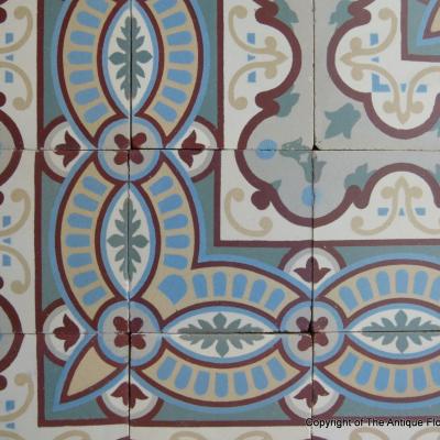 Small 5.8m2 antique Belgian ceramic floor