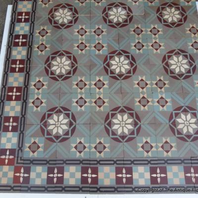 9.25m2 of handmade French Perrusson tiles c.1905