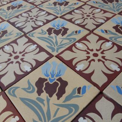 3 field tile, 10.75m2, antique Paray le Monial ceramic – 1903