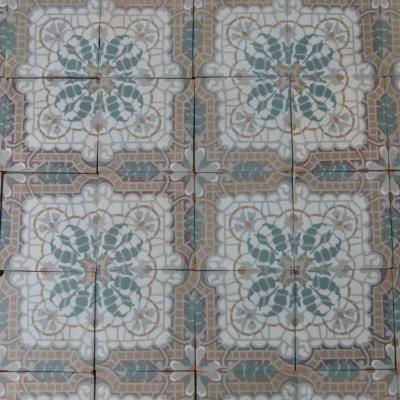 A c.10m2 / 105 sq ft. antique Belgian Morialme ceramic 