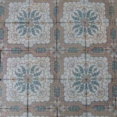 A c.10m2 / 105 sq ft. antique Belgian Morialme ceramic 