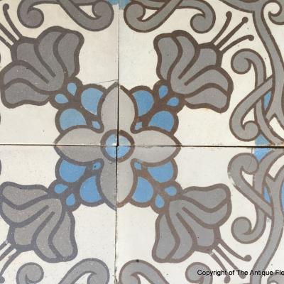 9.4m2 art nouveau Belgian ceramic floor - pre 1912