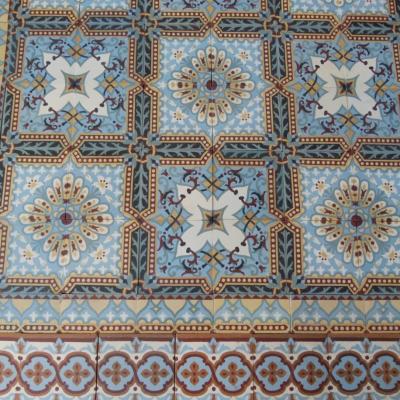 A 13.5m2/145 sq ft. antique French ceramic using two field tiles