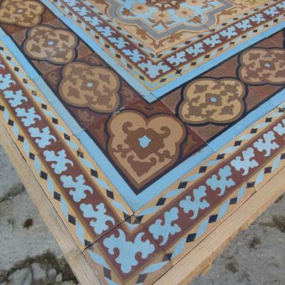 c.13.75m2 - Exquisite Boch Freres antique ceramic floor c.1890-1900