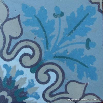 3.9m2 antique French Douzies Maubeuge ceramic tiles 