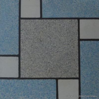 6m2 antique Belgian ceramic floor with triple borders