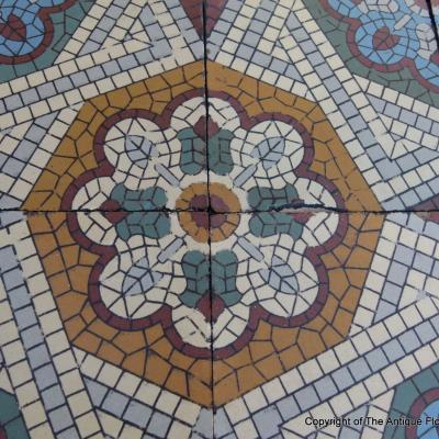 A 10.2m2 / 110 sq ft antique Belgian ceramic floor (CL120)