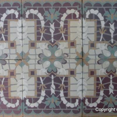 A c.10m2 / 105 sq ft. antique Belgian Morialme ceramic 