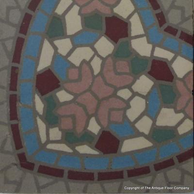 11m2 antique ceramic mosaic themed floor with triple borders