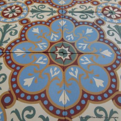 10m2+ / 108 sq ft antique ceramic encaustic with triple border tiles