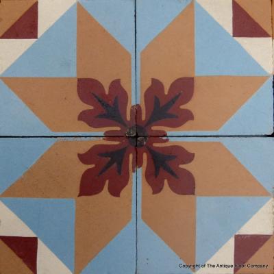 8.2m2 beautiful antique Perrusson ceramic floor - early 20th century