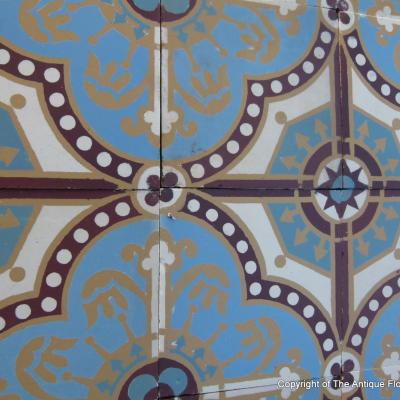 12.5m2 antique French Bocquey and Winckelmans ceramic floor