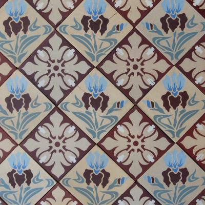 3 field tile, 10.75m2, antique Paray le Monial ceramic – 1903