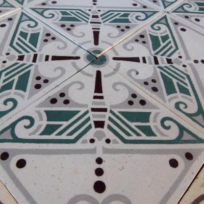 A 17.4m2 early art deco Rebaix ceramic floor c.1918-1920 