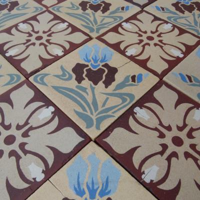 3 field tile, 10.75m2, antique Paray le Monial ceramic – 1903