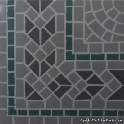 An 11.5m2 Belgian ceramic Rebaix floor c.1920-1930