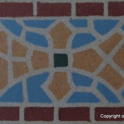 16m2 antique Belgian faux mosaique ceramic - late 19th century