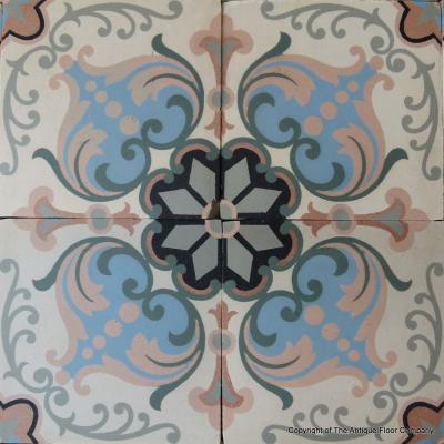 9.3m2+ / 100 sq ft antique Amay floor in a pastel palette