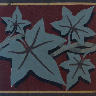 Early 20th century Boch Freres vine themed border tiles