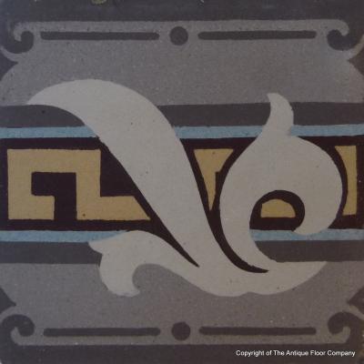 20 Large period Boch Freres border tiles c.1900-1908