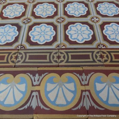 A 10m2 antique Belgium ceramic with twin borders