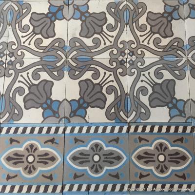 9.4m2 art nouveau Belgian ceramic floor - pre 1912