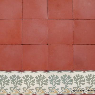 6.2m2 antique ceramic Perrusson floor - plain ceramic with double borders 