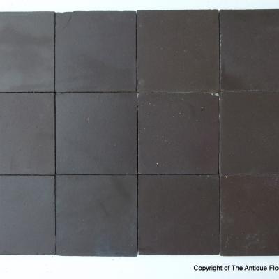 3m2 plain chocolate coloured Boch Freres ceramics