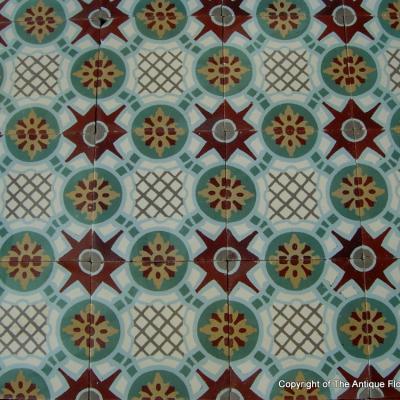 An antique Belgian floor with original double borders