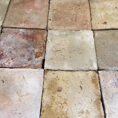 8m2+ of antique French terracotta tiles - beautiful tones