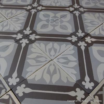 Large antique ceramic Boch Freres floor, 36.3 m2, early 20th century