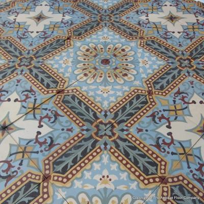 A 13.5m2/145 sq ft. antique French ceramic using two field tiles