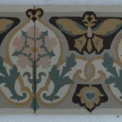 Beautiful run of antique ceramic art nouveau borders