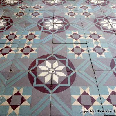 9.25m2 of handmade French Perrusson tiles c.1905