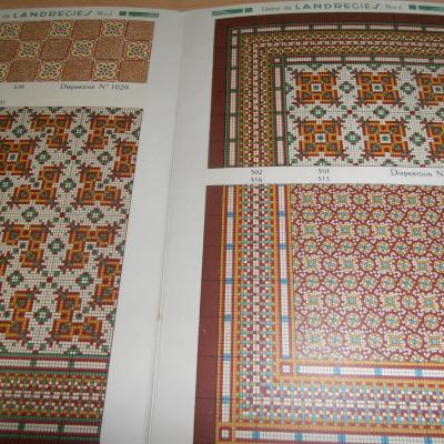 15.5m2 French mosaic themed ceramic floor c.1930