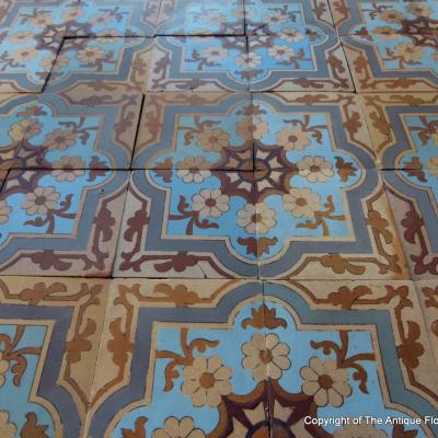 c.13.75m2 - Exquisite Boch Freres antique ceramic floor c.1890-1900