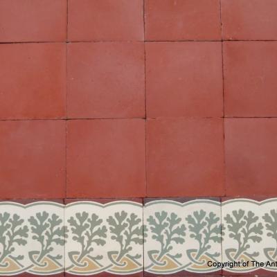 6.2m2 antique ceramic Perrusson floor - plain ceramic with double borders 