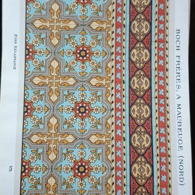 c.14m2 Antique Boch Freres ceramic encaustic floor 