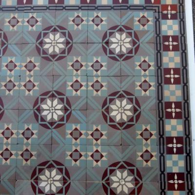 9.25m2 of handmade French Perrusson tiles c.1905