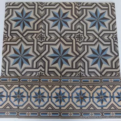 Small 2.7m2 antique St. Ghislain Belgian ceramic 