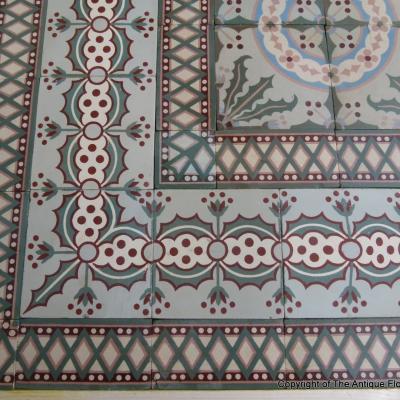 A 7.5m2+ antique Societe Amay triple border ceramic